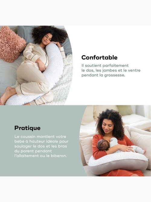 Coussin de grossesse et d'allaitement taupe - buddy - Kiabi
