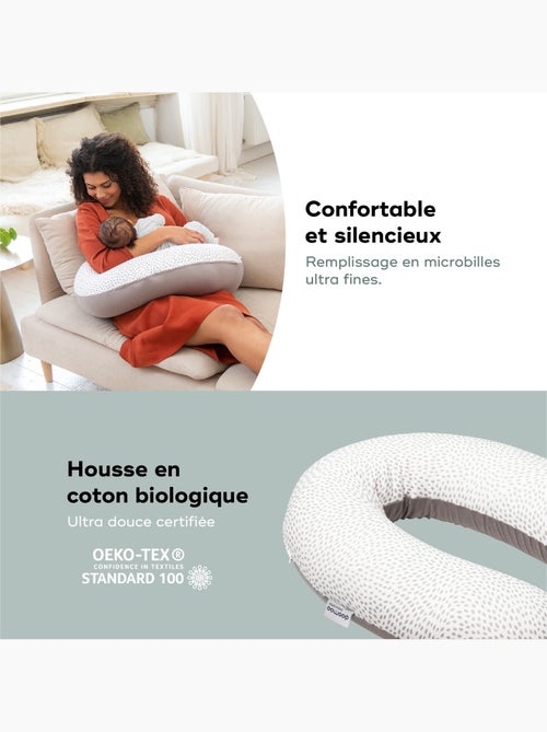 Coussin de grossesse et d'allaitement taupe - buddy - Kiabi
