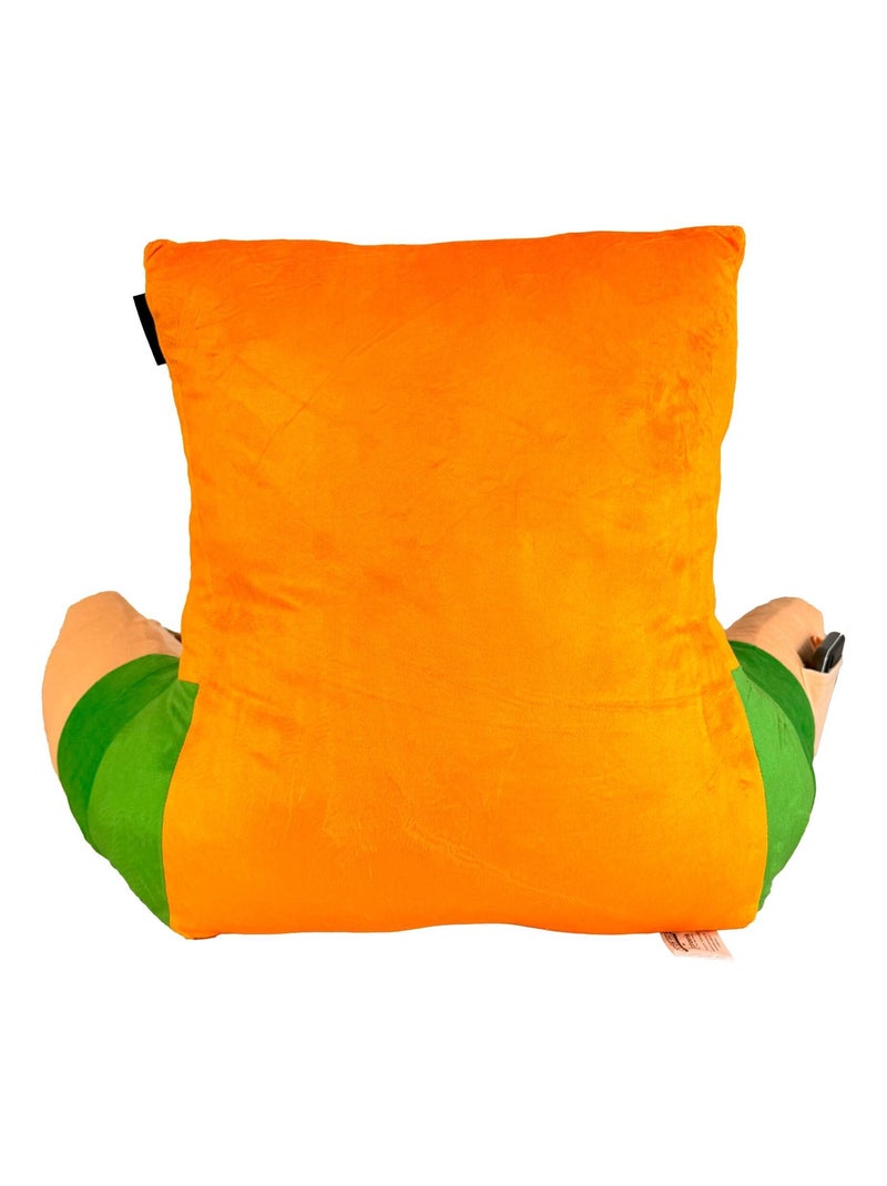 Coussin de lecture Alex avec dossier haut et accoudoirs 'Roba' - Minecraft Vert/Orange - Kiabi