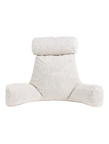 Coussin de lecture déhoussable en velours côtelé 80x50x70 cm gris