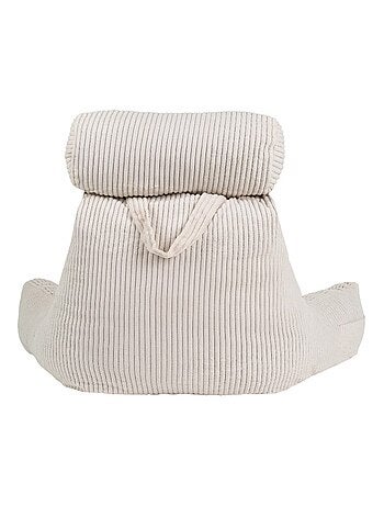 Coussin de lecture déhoussable en velours côtelé 80x50x70 cm gris