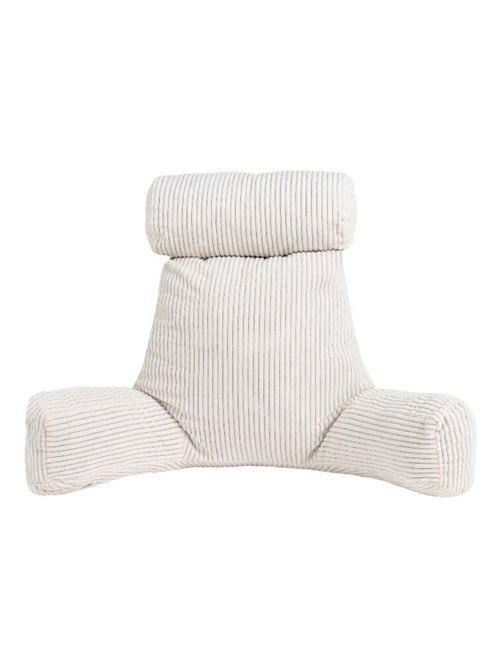 Coussin de lecture déhoussable en velours côtelé 80x50x70 cm blanc cassé - Kiabi