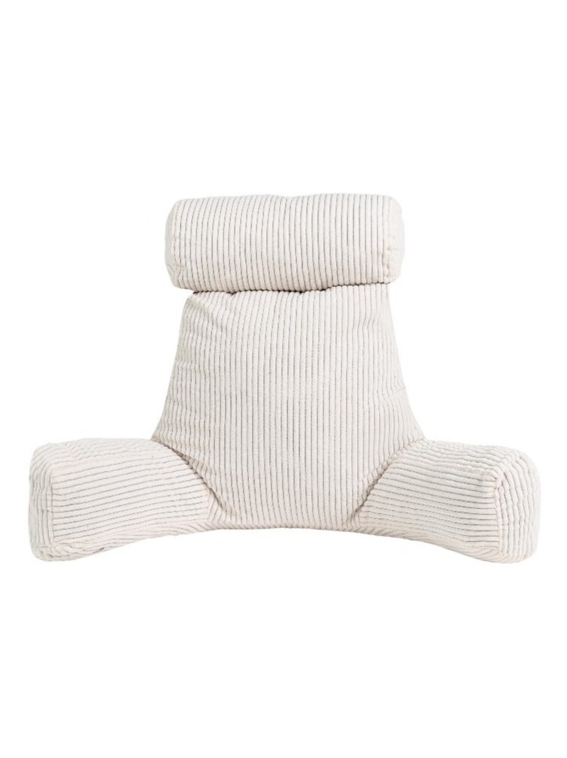 Coussin de lecture déhoussable en velours côtelé 80x50x70 cm blanc cassé Blanc cassé - Kiabi