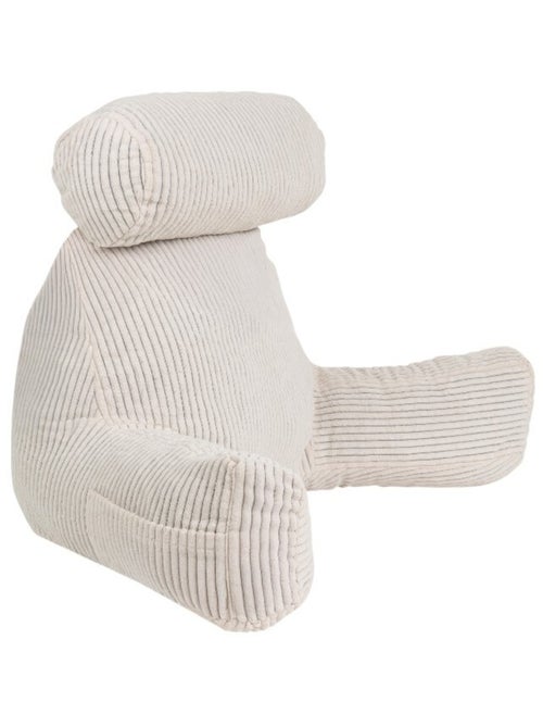 Coussin de lecture déhoussable en velours côtelé 80x50x70 cm blanc cassé - Kiabi Coussin de lecture déhoussable en velours côtelé 80x50x70 cm blanc cassé - Kiabi