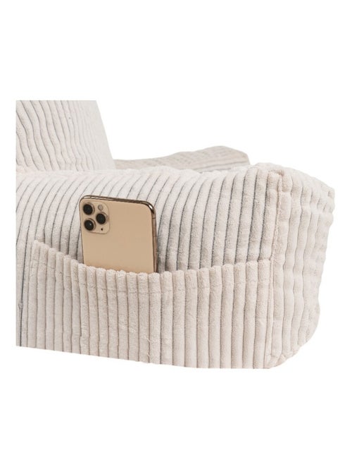 Coussin de lecture déhoussable en velours côtelé 80x50x70 cm blanc cassé - Kiabi Coussin de lecture déhoussable en velours côtelé 80x50x70 cm blanc cassé - Kiabi