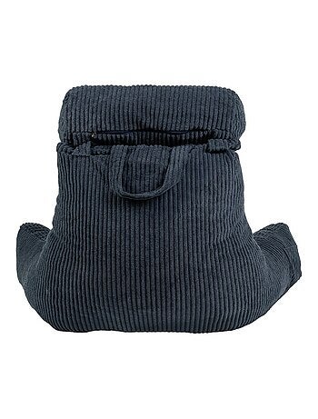 Coussin de lecture déhoussable en velours côtelé 80x50x70 cm gris