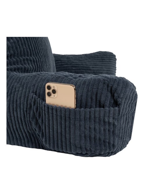 Coussin de lecture déhoussable en velours côtelé 80x50x70 cm bleu foncé - Kiabi Coussin de lecture déhoussable en velours côtelé 80x50x70 cm bleu foncé - Kiabi