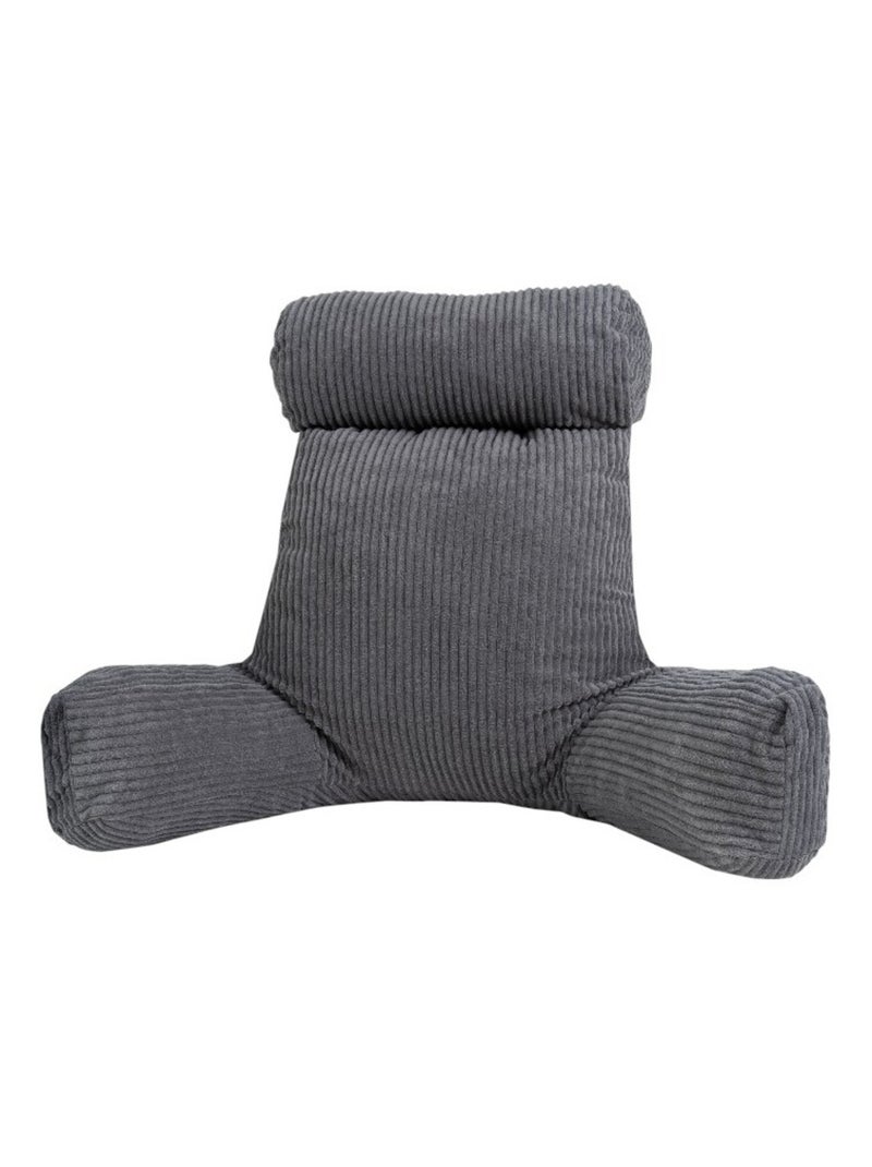 Coussin de lecture déhoussable en velours côtelé 80x50x70 cm gris Gris - Kiabi