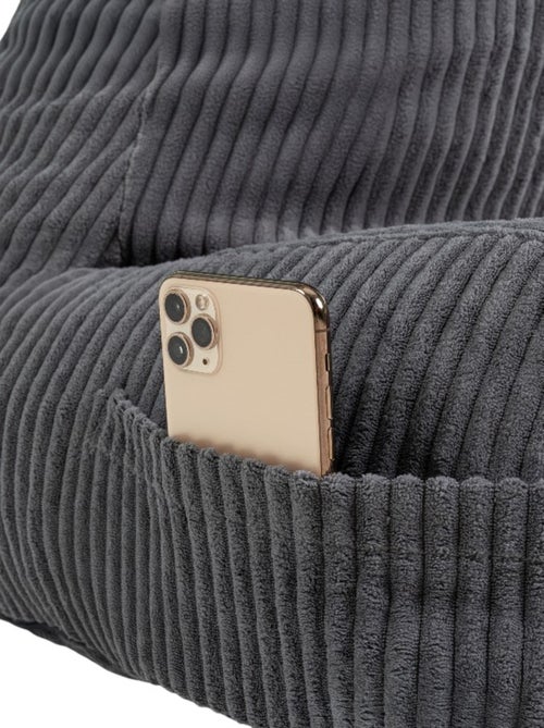 Coussin de lecture déhoussable en velours côtelé 80x50x70 cm gris - Kiabi Coussin de lecture déhoussable en velours côtelé 80x50x70 cm gris - Kiabi