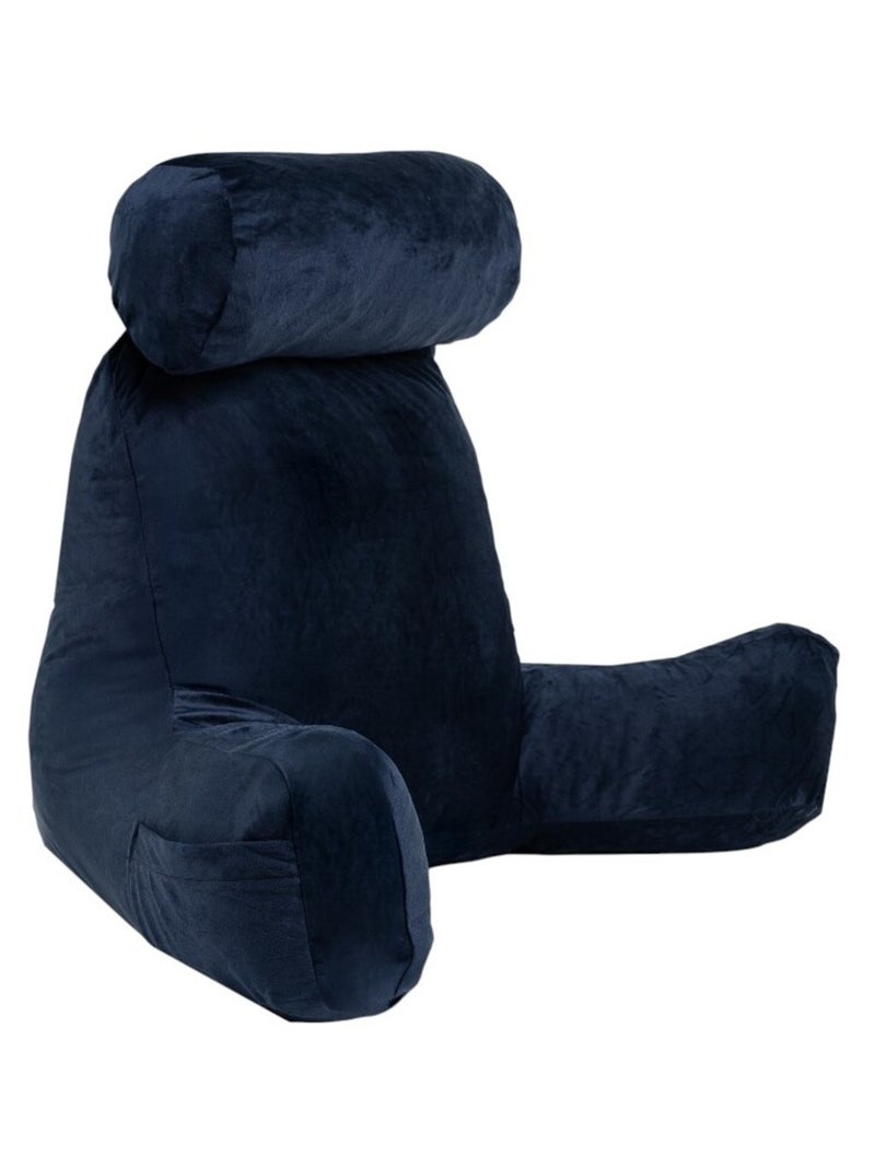 Coussin de lecture déhoussable Velours Bleu foncé - Kiabi