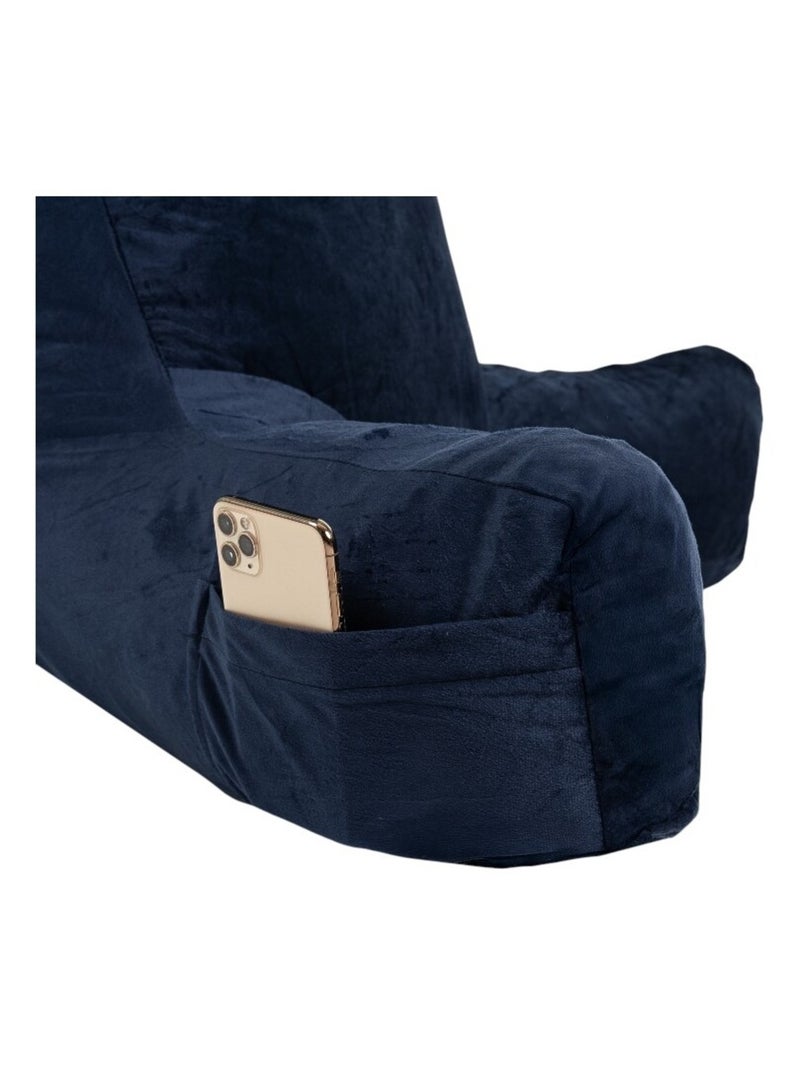 Coussin de lecture déhoussable Velours Bleu foncé - Kiabi