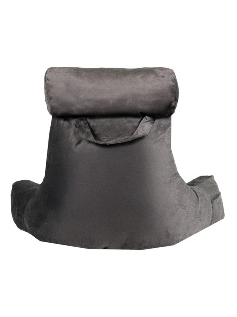 Coussin de lecture déhoussable Velours Gris - Kiabi