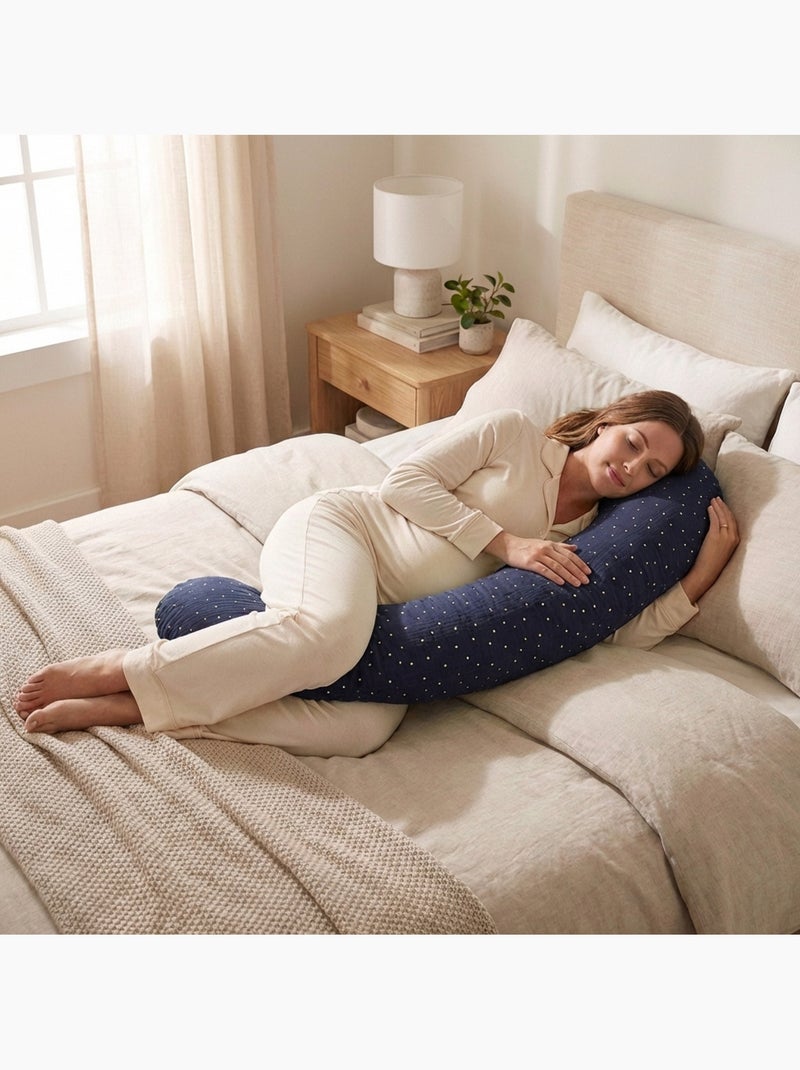 Coussin de Maternité 3 en 1 : Grossesse, Allaitement & Repos Bleu - Kiabi
