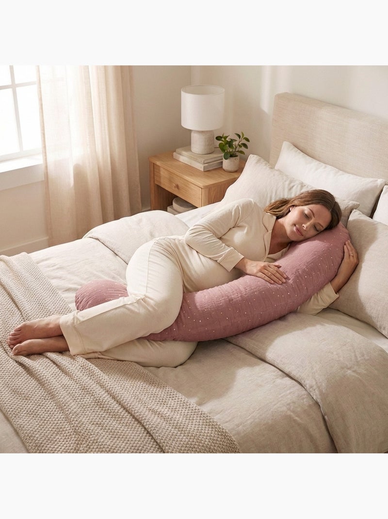 Coussin de Maternité 3 en 1 : Grossesse, Allaitement & Repos Rose fushia - Kiabi