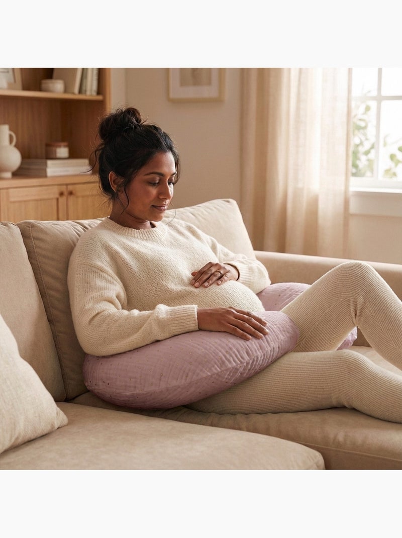 Coussin de Maternité 3 en 1 : Grossesse, Allaitement & Repos Rose pâle - Kiabi