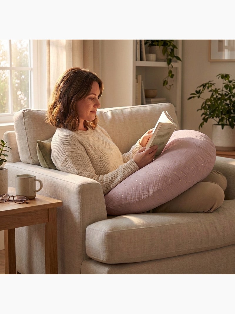 Coussin de Maternité 3 en 1 : Grossesse, Allaitement & Repos Rose pâle - Kiabi