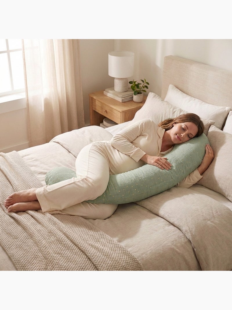 Coussin de Maternité 3 en 1 : Grossesse, Allaitement & Repos Vert - Kiabi
