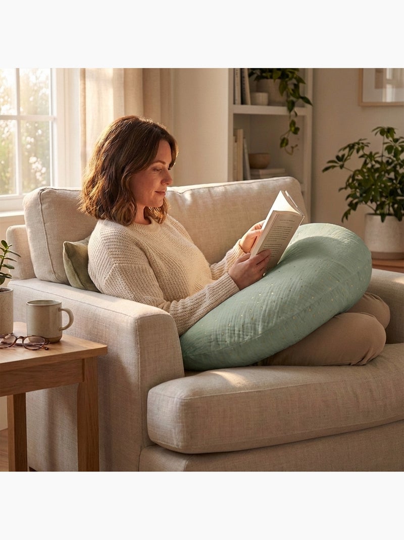 Coussin de Maternité 3 en 1 : Grossesse, Allaitement & Repos Vert - Kiabi