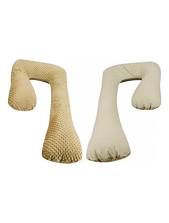 Coussin de maternité Grossesse Allaitement Minky et Coton forme en 7 à carreaux –