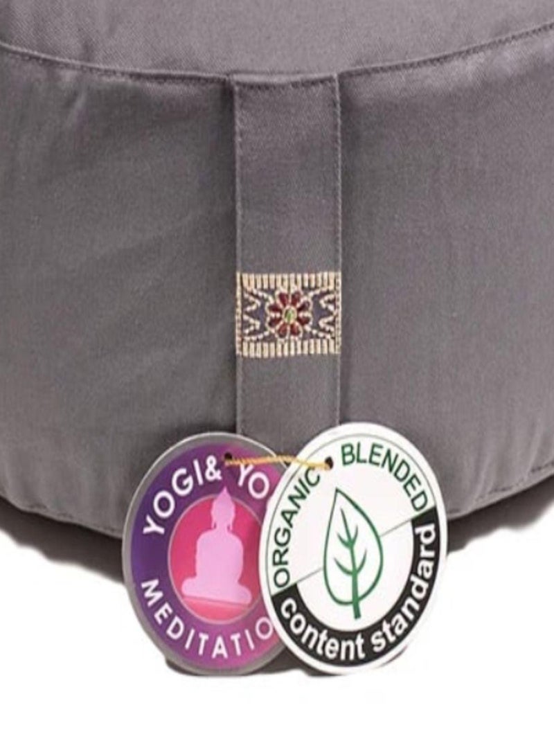 Coussin de méditation en coton BIO Gris - Kiabi