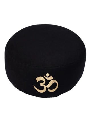 Coussin de méditation symbole om or brodé en coton bio