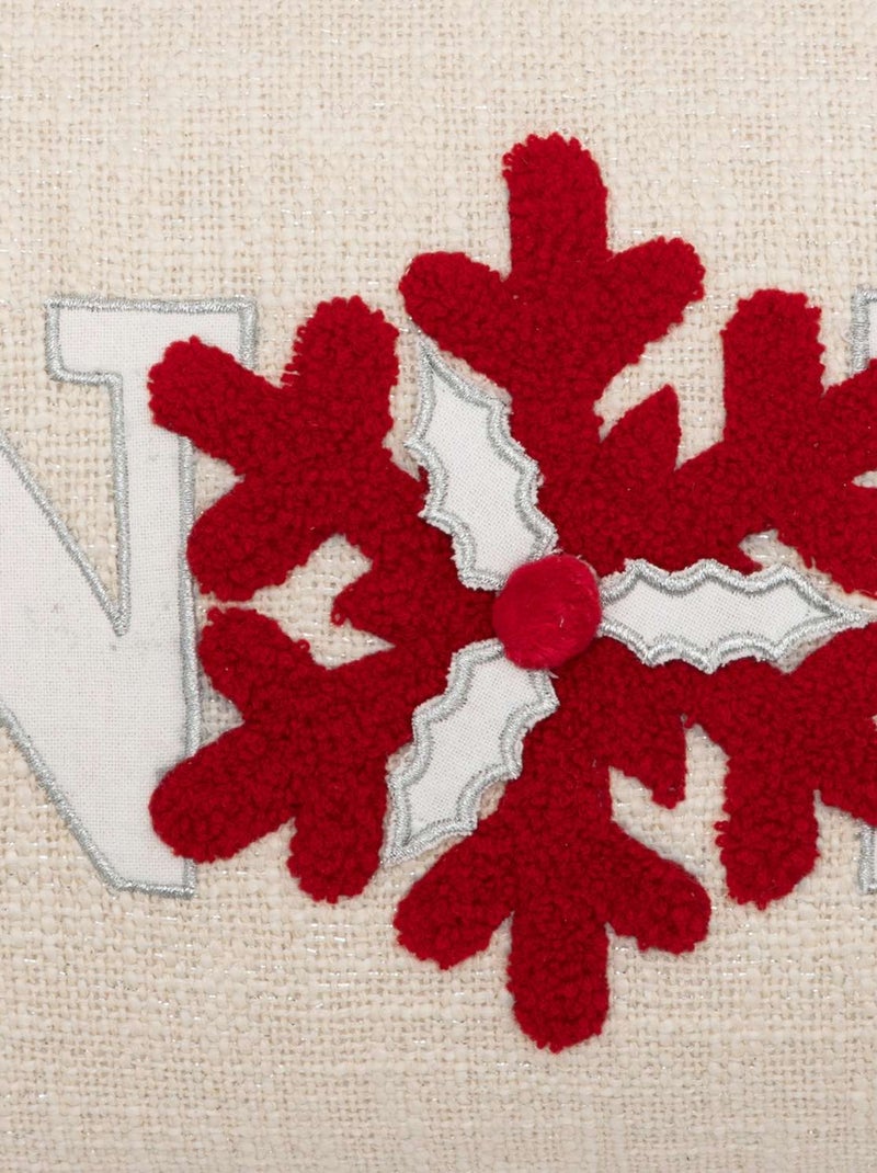Coussin de Noël Flocon Beige - Kiabi