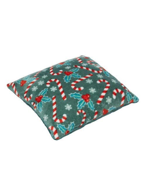 Coussin de Noël motifs houx et sucres d'orge - Kiabi