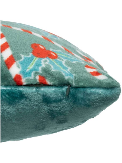 Coussin de Noël motifs houx et sucres d'orge - Kiabi