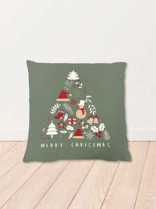 Coussin de Noël 'Sapin Merry Christmas'