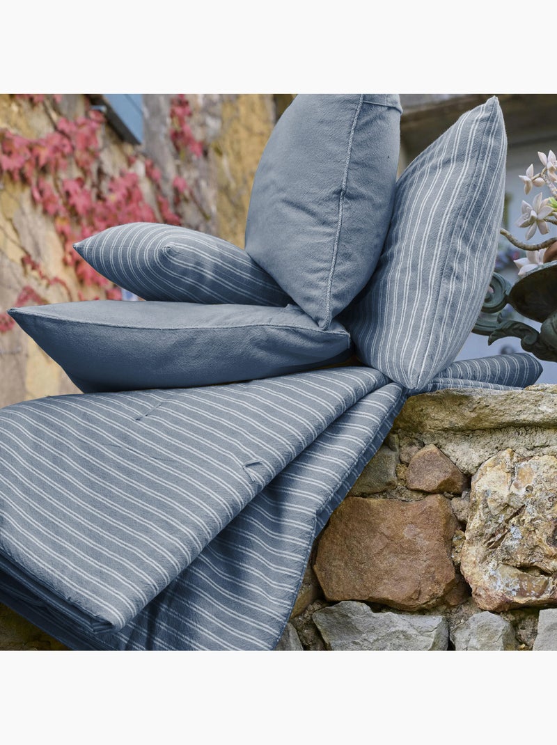 Coussin de plage coton lavé LILI FOUTAS Bleu marine - Kiabi