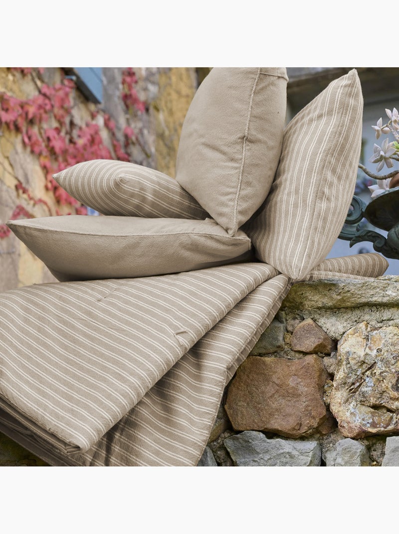 Coussin de plage coton lavé LILI FOUTAS Camel - Kiabi