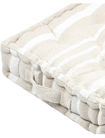 Coussin de sol 100% coton épais et moelleux à rayures