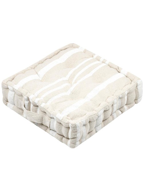 Coussin de sol 100% coton épais et moelleux à rayures - Kiabi Coussin de sol 100% coton épais et moelleux à rayures - Kiabi