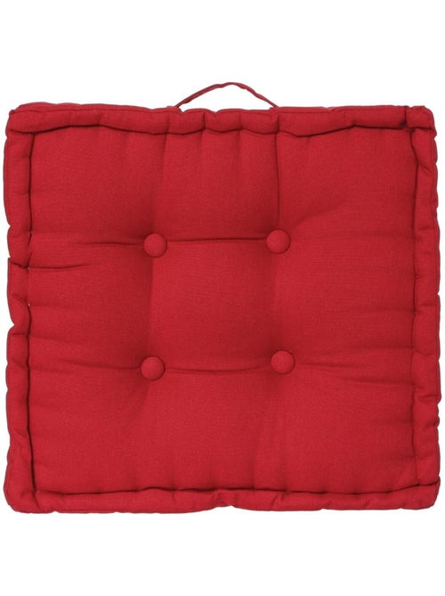 Coussin de sol 40 x 40 cm Horizon uni rouge - Kiabi