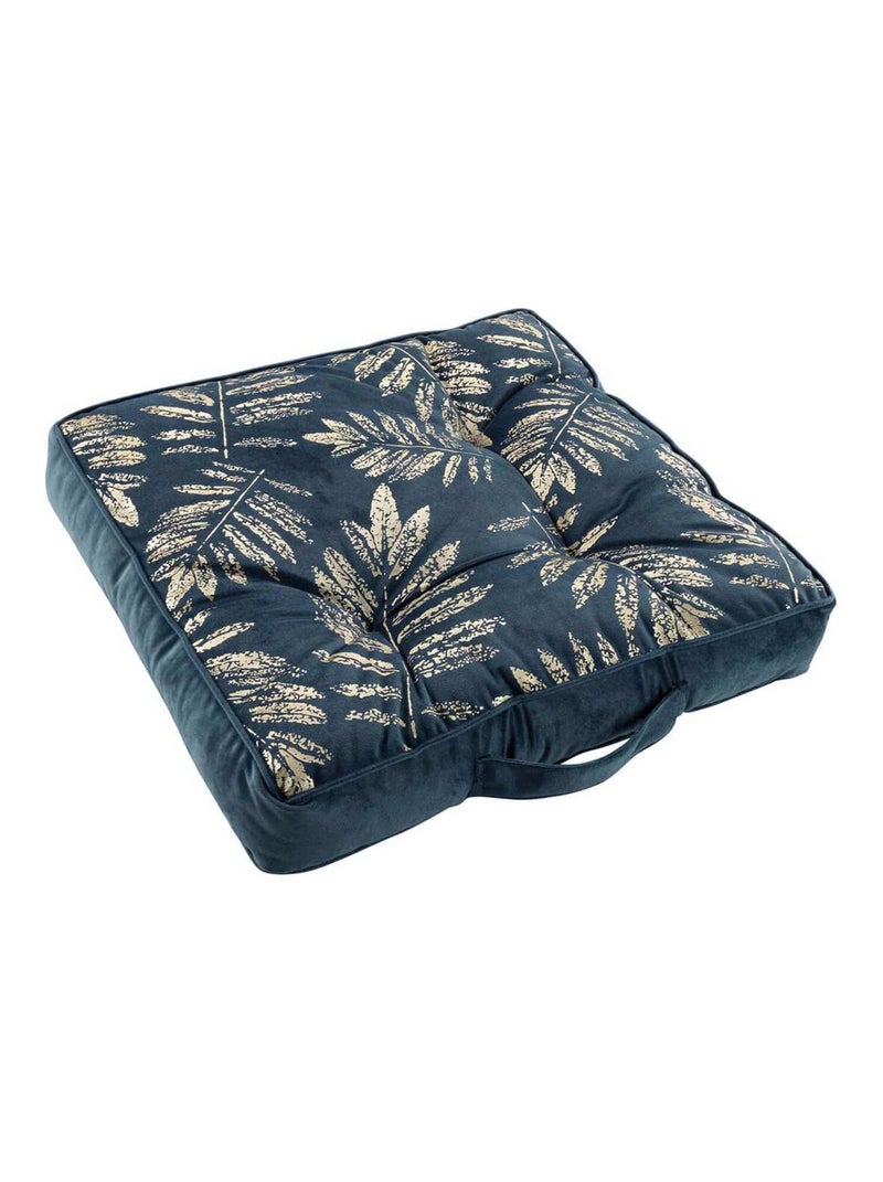 Coussin de sol 40x40 cm velours métallisé Adelor bleu Bleu - Kiabi