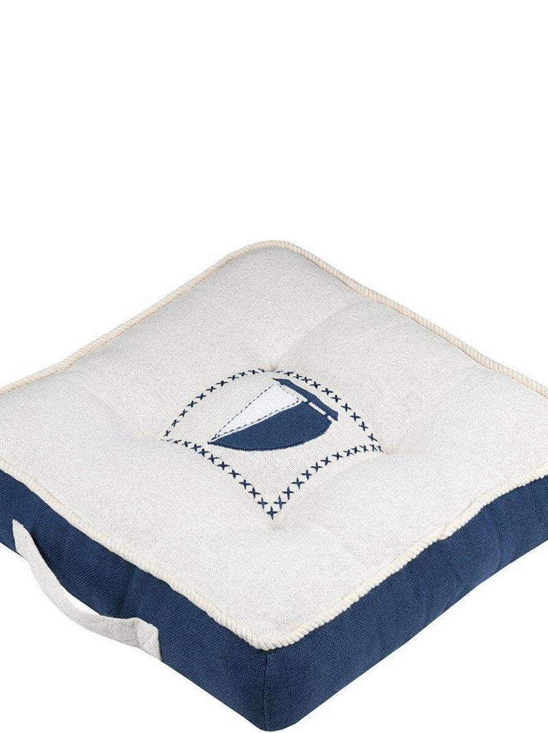 Coussin de sol 45x45 cm Catamaran naturel coton Bleu - Kiabi