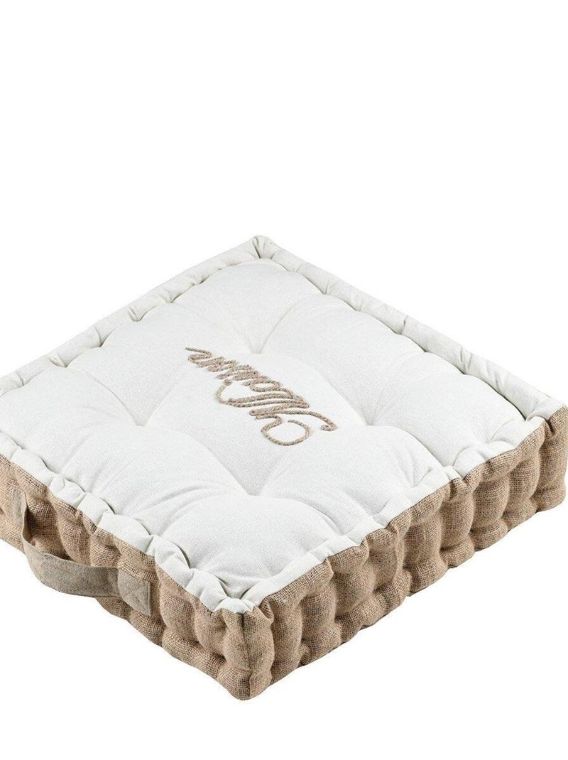 Coussin de sol 45x45 cm Maison écru coton Blanc - Kiabi