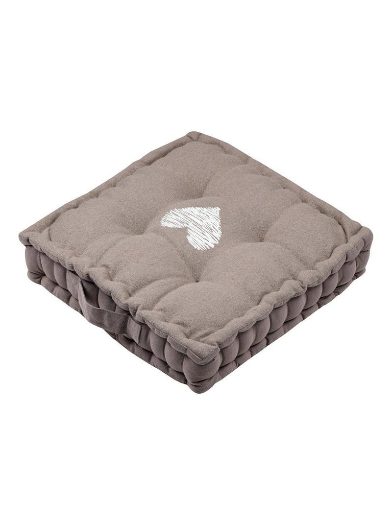 Coussin de sol 45x45 cm Meane taupe coton Beige - Kiabi