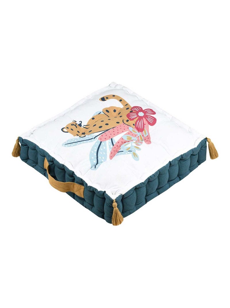 Coussin de sol 45x45 cm Melissa coton Bleu - Kiabi