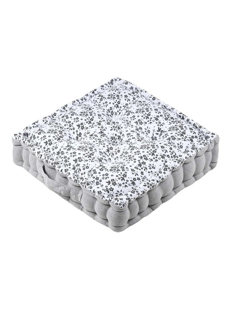 Coussin de sol 45x45 cm Ombeline gris coton Gris - Kiabi
