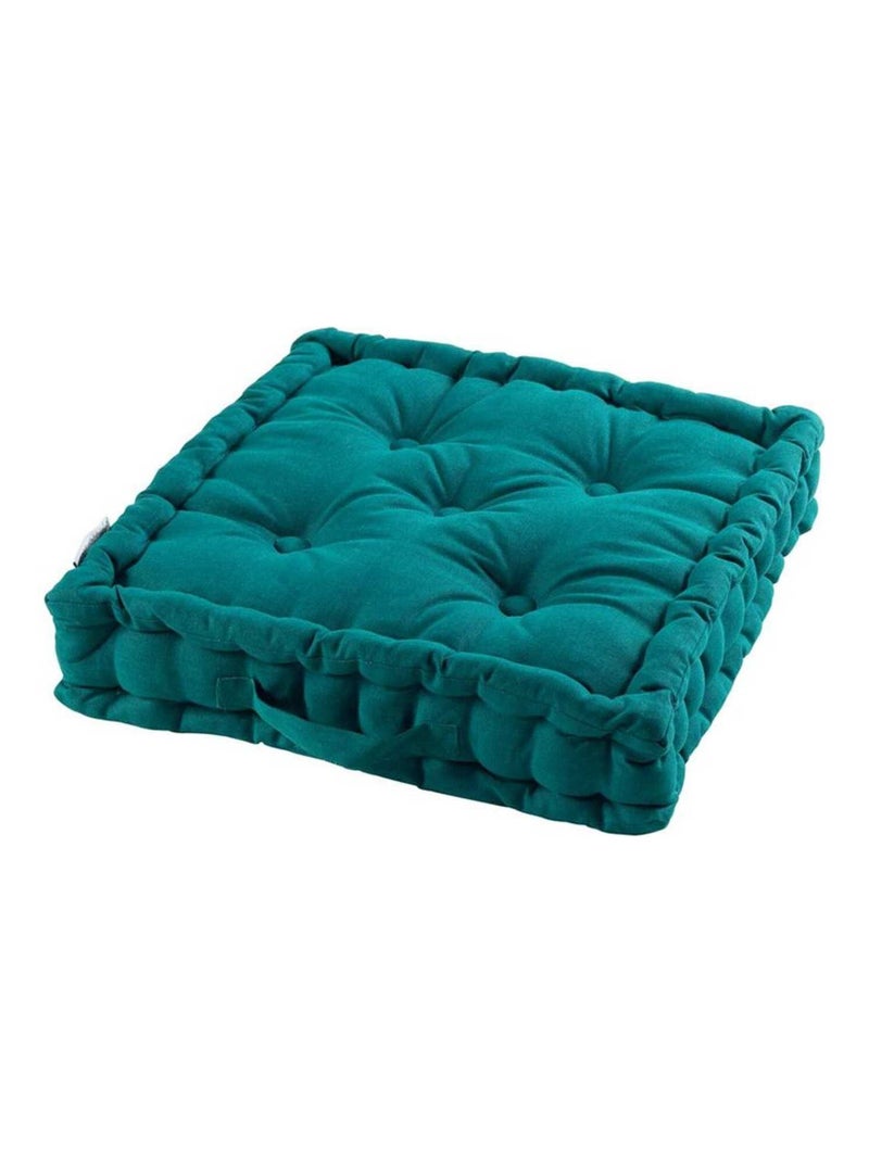 Coussin de sol 45x45 cm Panama émeraude coton Vert - Kiabi