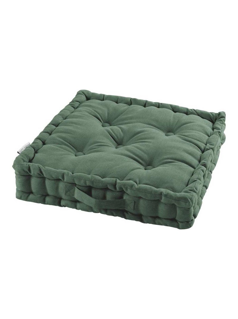 Coussin de sol 45x45 cm Panama kaki coton Vert - Kiabi