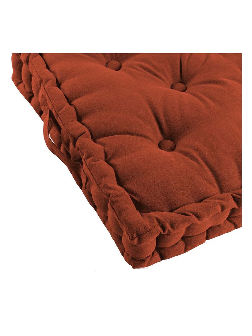 Coussin de sol 45x45 cm Panama terracotta coton Rouge - Kiabi
