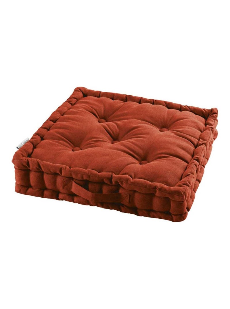 Coussin de sol 45x45 cm Panama terracotta coton Rouge - Kiabi