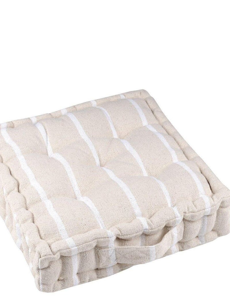 Coussin de sol 45x45 cm St Trop blanc coton Blanc - Kiabi