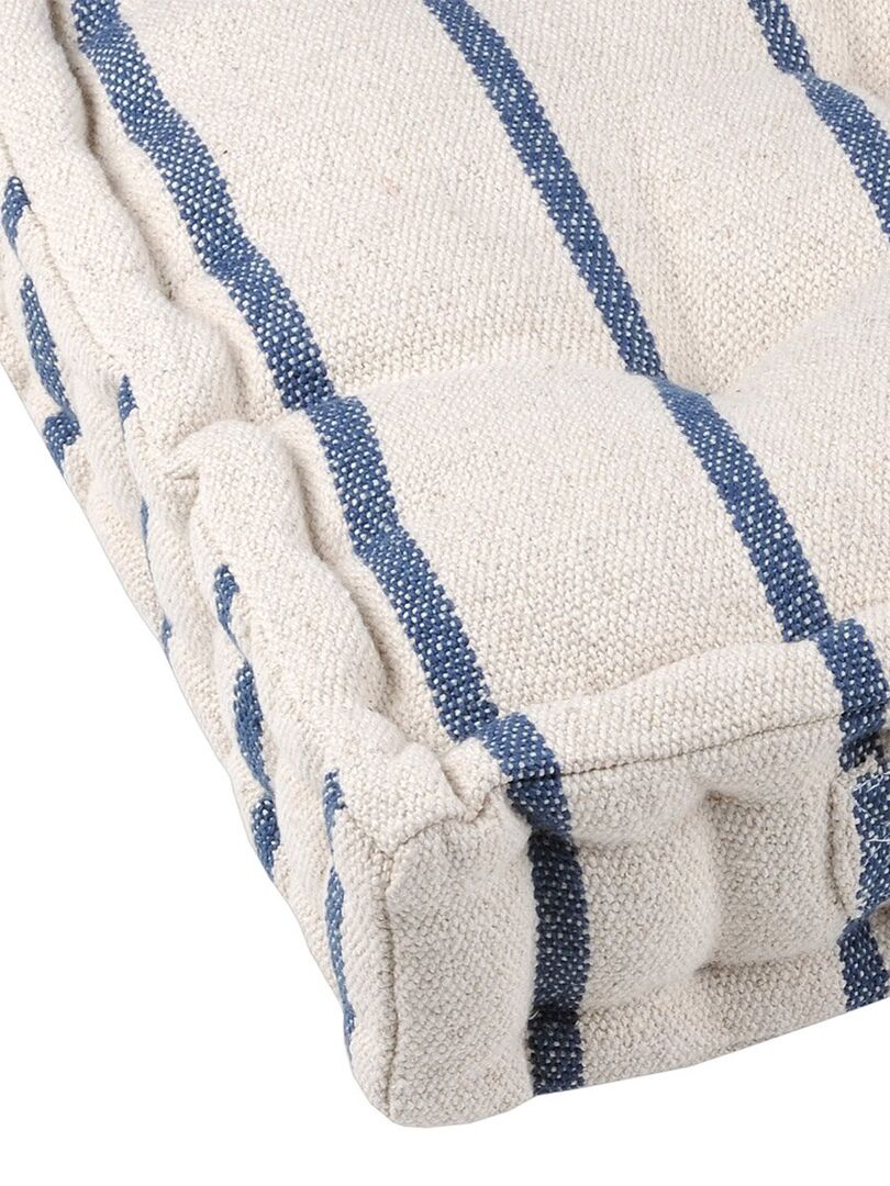 Coussin de sol 45x45 cm St Trop marine coton Bleu - Kiabi