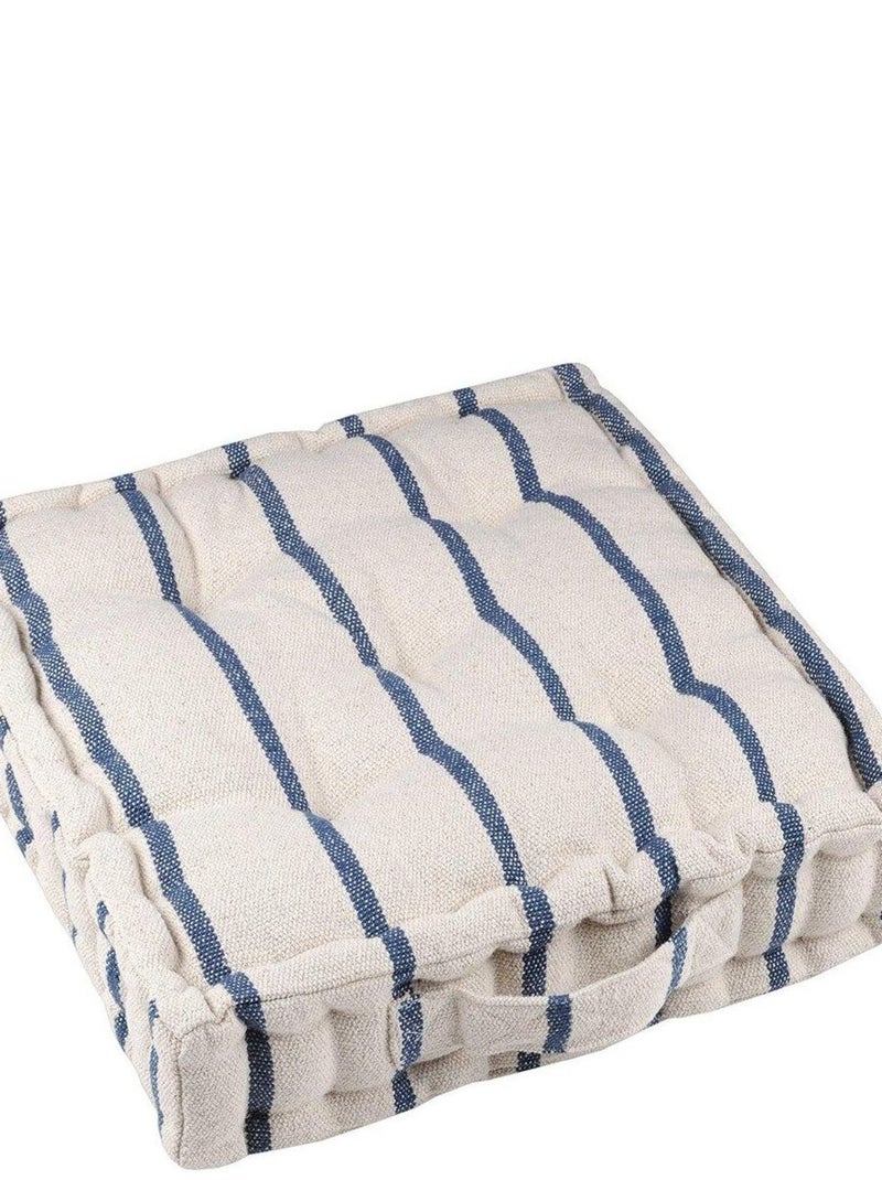 Coussin de sol 45x45 cm St Trop marine coton Bleu - Kiabi