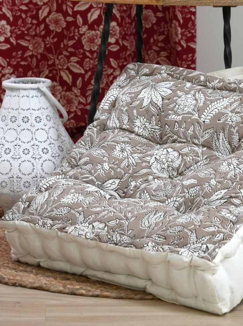 Coussin de sol 45x45x10 cm BIBURY 100% coton Beige - Kiabi