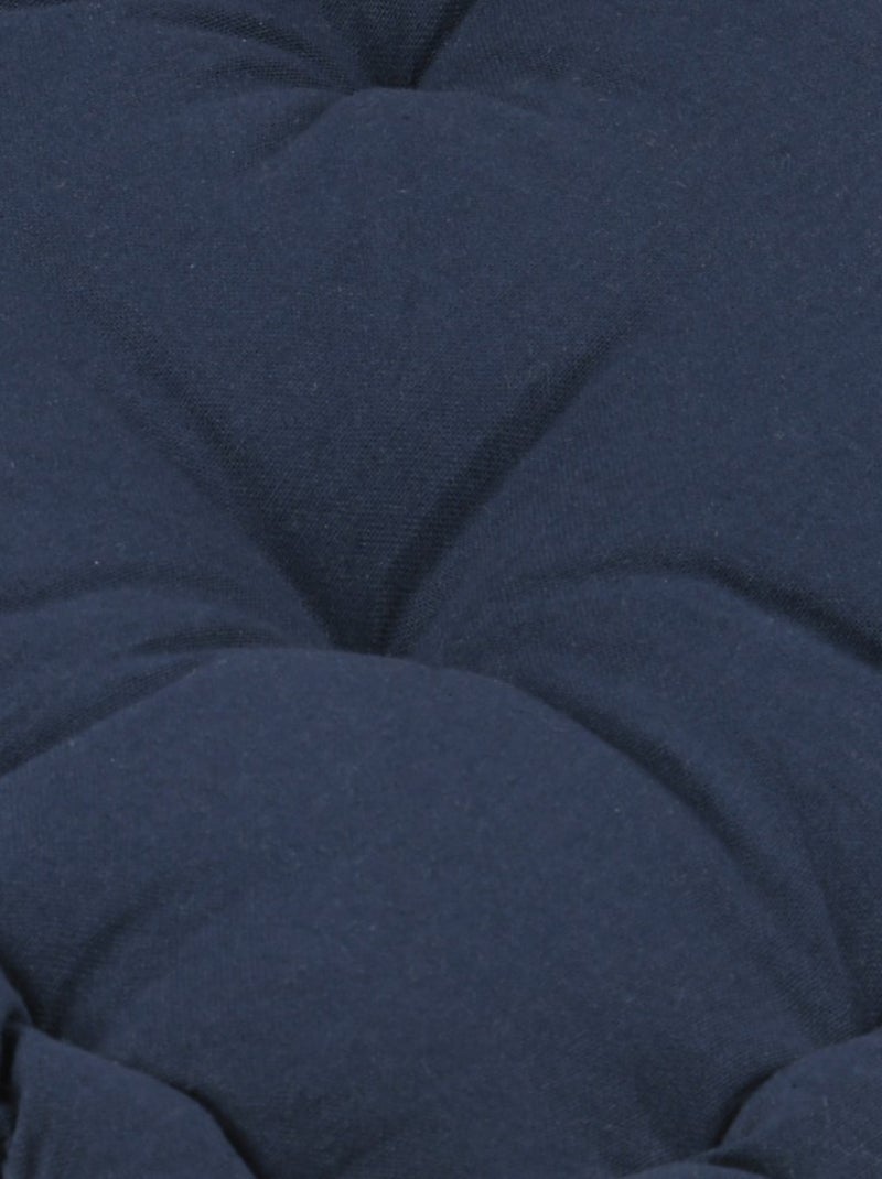 Coussin de sol 45x45x10cm marine et lin 100% coton Bleu - Kiabi