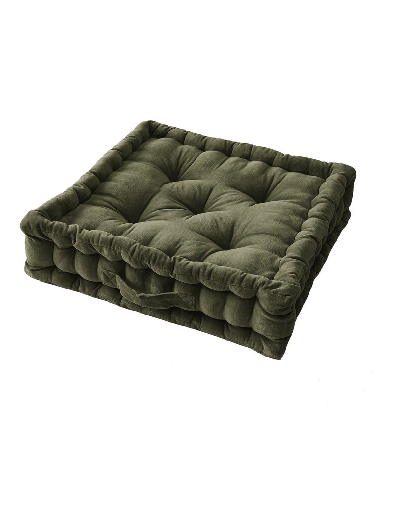 Coussin de sol 50 x 50 x 10 cm velours Cesar vert Vert - Kiabi